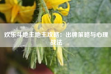 欢乐斗地主地主攻略：出牌策略与心理战法
