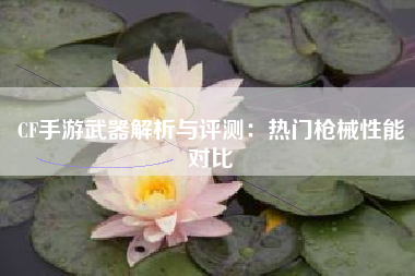 CF手游武器解析与评测：热门枪械性能对比